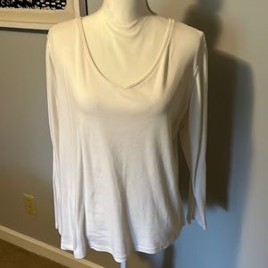 White, long sleeve, cotton stretch
